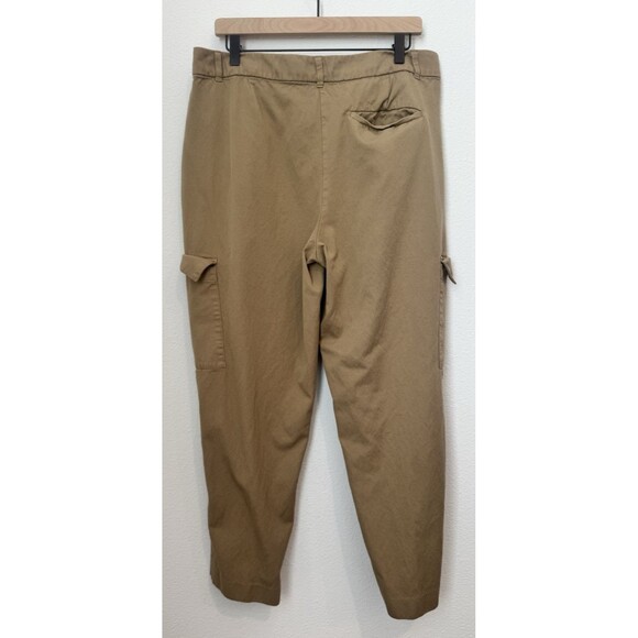 Old Navy Women's Tan Extra High Rise Taylor Straight Trouser Pants Cargo Pockets - Picture 2 of 12